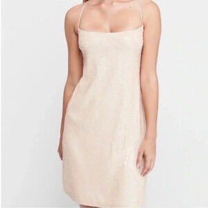 Express pink blush sequin mini dress